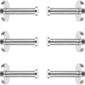 6 Pieces Stainless Steel Wall-Mount Robe Hook Coat Hook Towel Wall Hook, Brushed Nickel (1.9 Inch, Silver)