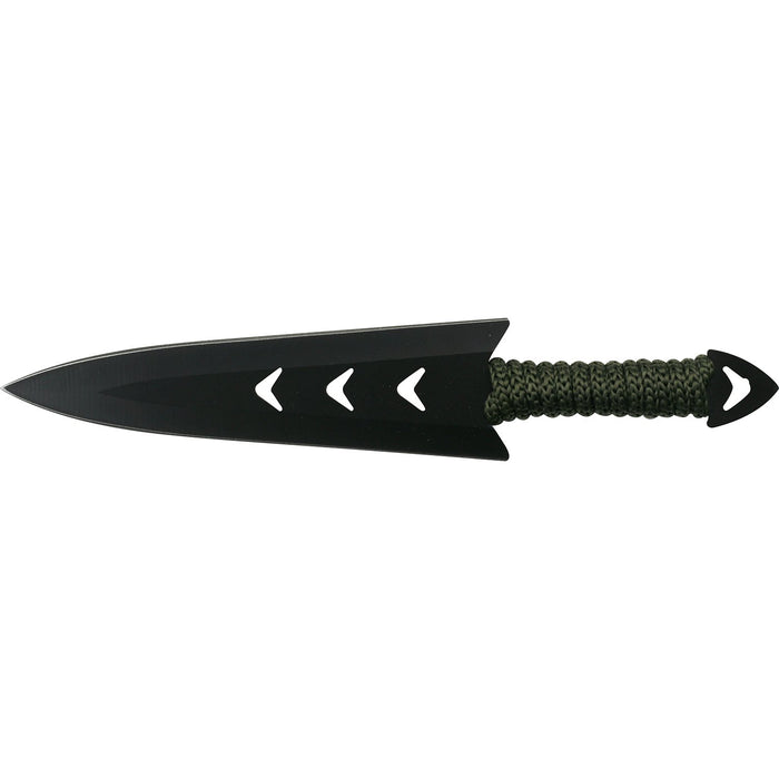 Perfect Point 6" Throwing Knives with Leg Attachment Sheath - 6 Piece Set Triangular Arrow Blade