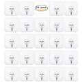 Adhesive Hooks Heavy Duty Hooks - 24 Packs Hooks Utility Hooks Heavy Duty Wall Hooks Waterproof Reusable Seamless Sticky Hook for Bathroom Kitchen Wall Door Ceiling and More
