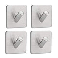 Adhesive Hooks, Stainless Steel Waterproof Heavy Duty Ultra Strong Self Adhesive Bathroom Towel Stick Wall Hook for Jewelry Organizing Hat Coat Home Kitchen Keys Bags Hook (4 pack single hook)