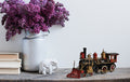 Antique Style Metal Train Black and Red Hand Made Classic Artwork Decorative
