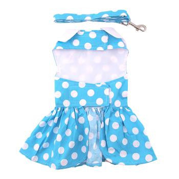BLUE POLKA DOT DOG DRESS WITH MATCHING LEASH, Dress - Bones Bizzness