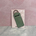 Chapstick Holder Keychain: Green Stripes