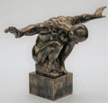 Cold Cast Original Artwork Nude Swimmer Bronze Sculpture Figurine Statue