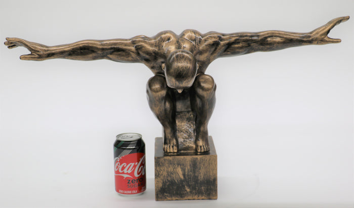 Cold Cast Original Artwork Nude Swimmer Bronze Sculpture Figurine Statue