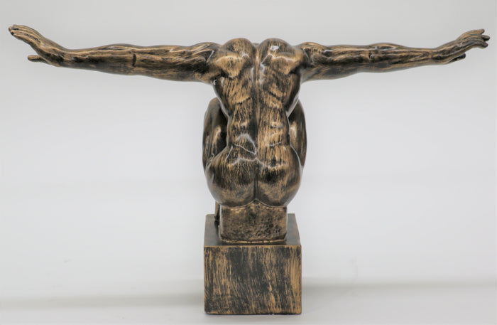 Cold Cast Original Artwork Nude Swimmer Bronze Sculpture Figurine Statue