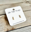 CZ Trio Bar Stud Earrings