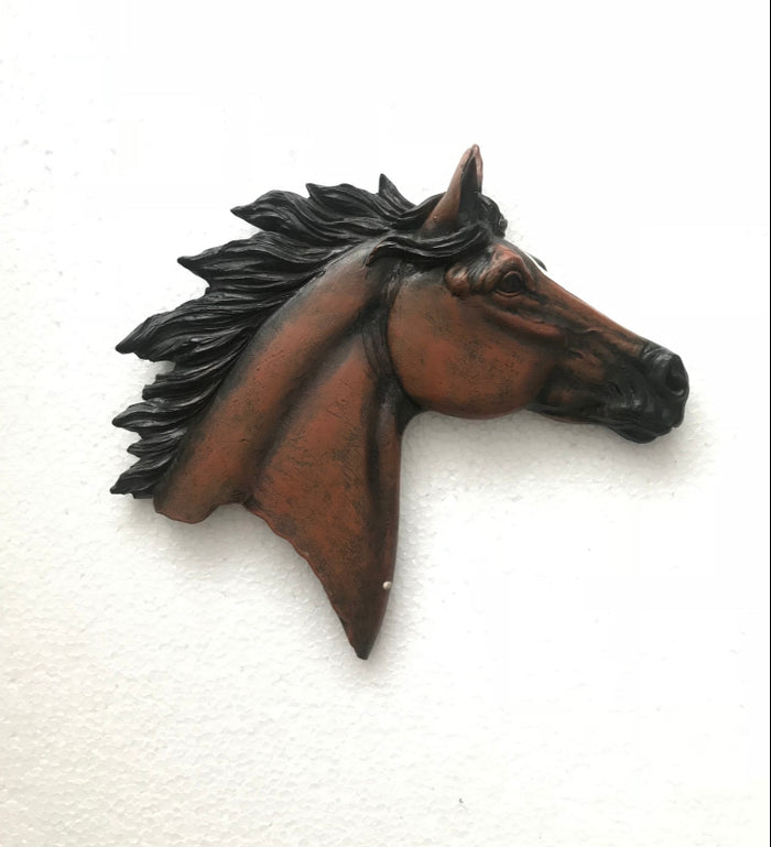 Decorative Horse Head Wall Mount Hanger Designer Resin Farm Cabin Decor Art