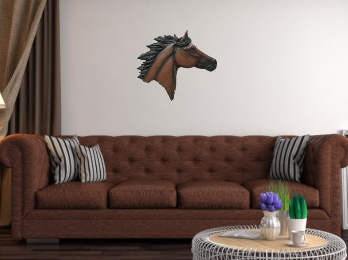 Decorative Horse Head Wall Mount Hanger Designer Resin Farm Cabin Decor Art