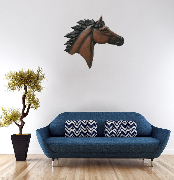 Decorative Horse Head Wall Mount Hanger Designer Resin Farm Cabin Decor Art
