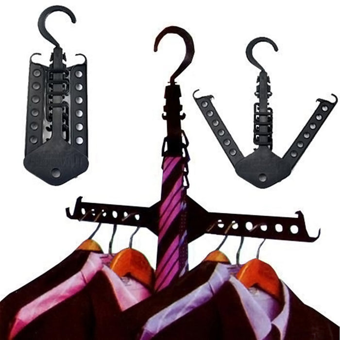 ESSORT Clothes Hanger, 5 PCS Closet Complete Multifunction Dual Magic Foldable Hanger for Clothes Shirts Sweaters Coat Organizer Dress Hanger Hook Drying Rack