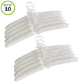 Evelots Anti Slip-Hangers-Satin-Padded-Heavy Duty-Coats-Jackets-Ivory-Set/10