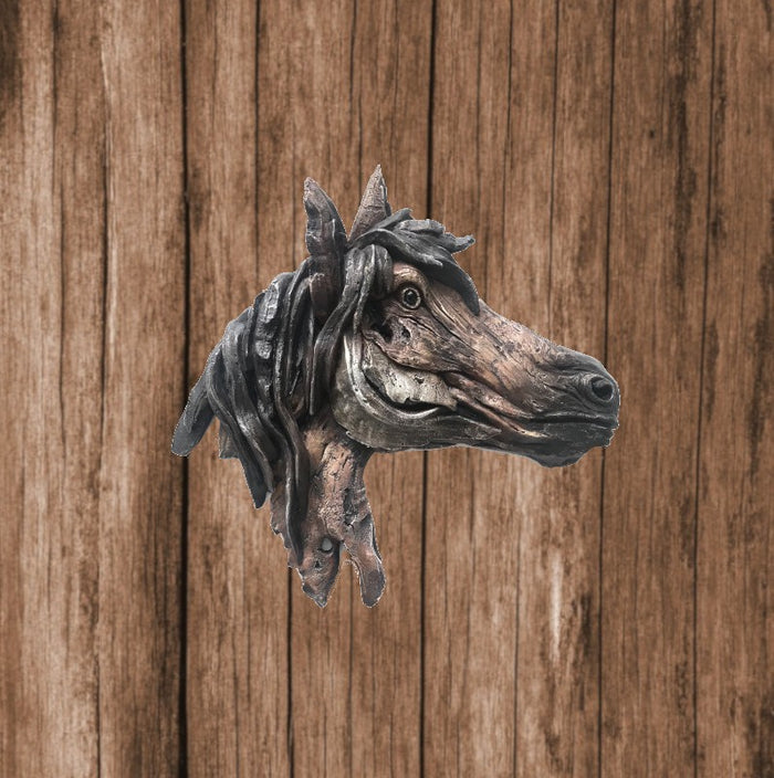 Extra Large Wall Mount Horse Head Stallion Cold Cast Bronze Sculpture Statue Art