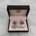Fern Tip Tie Clip and Cufflink Set