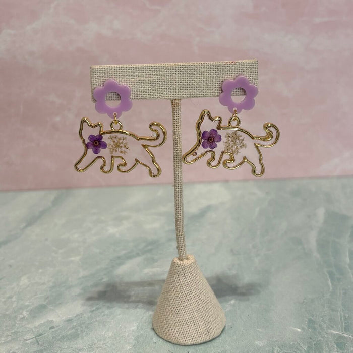 Floral Kitty Earrings