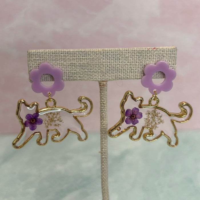 Floral Kitty Earrings