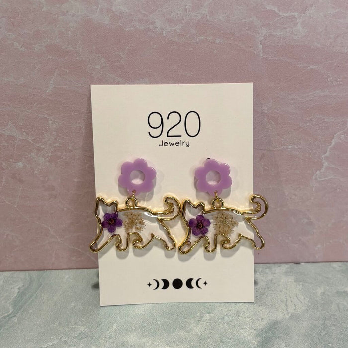 Floral Kitty Earrings