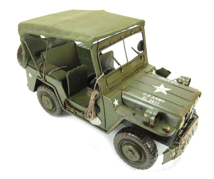 Green 1940 Willy`s Overland Jeep - Collectible Models USA ARMY Hand Made