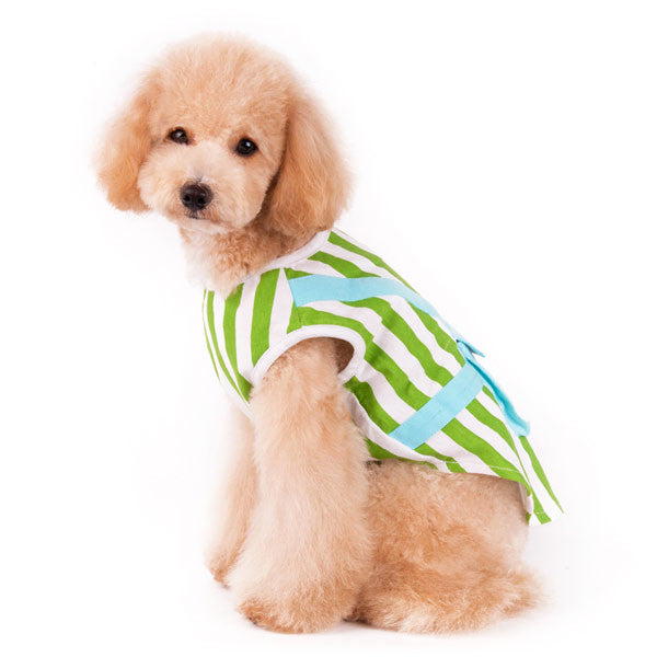 GREEN AND WHITE BACKPACK TANK TOP FOR DOGS, Shirts Tanks & Tees - Bones Bizzness