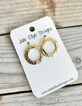 Hammered Open Large Circle Dangle Earrings