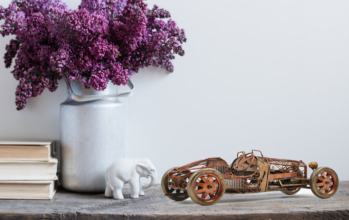 Handmade Antique Birthday craft Racing Car Model 4 Home Office Decor Decorative