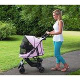 HAPPY TRAILS NO ZIP PET STROLLER - PINK, STROLLERS - Bones Bizzness