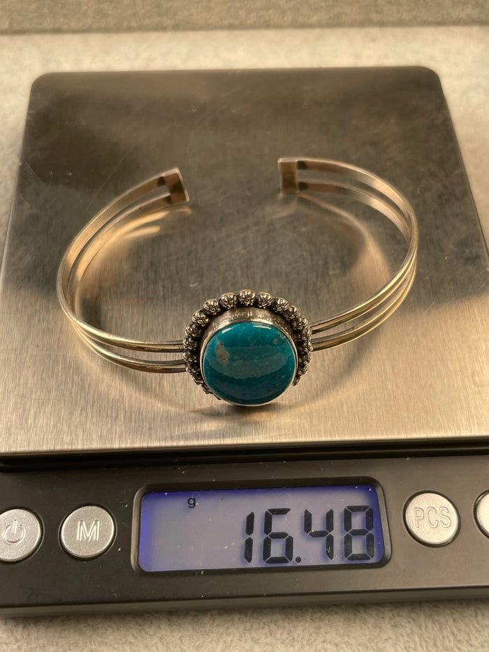 Kingman Turquoise Cuff Bracelet | 925 Sterling Silver D153