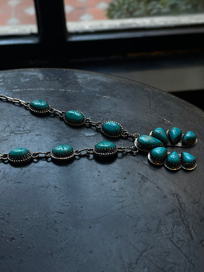 Kingman Turquoise Naja Necklace | 925 Sterling Silver E616