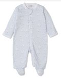 Kissy Kissy- Fleecy Sheep Blue Footie - Findlay Rowe Designs