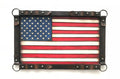 Large Bronze Effect American Flag Wall Mount Sculpture Figurine Statue Figure