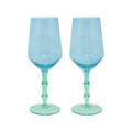 Lilly Pulitzer - Wine Glass - Set 2 - Mint Hydrangea Blue - Findlay Rowe Designs