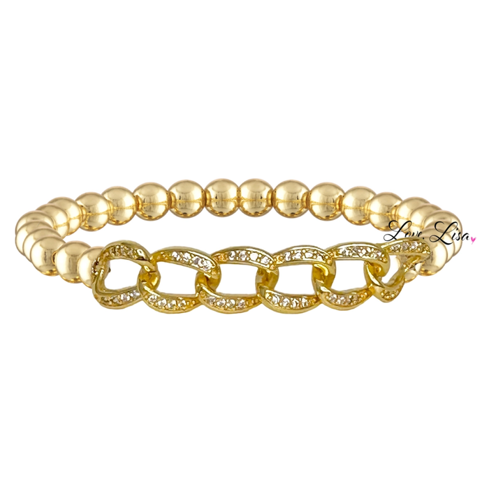 Love Lisa Mia Diamond Link Bracelet featuring delicate diamond links and a stylish design, elegantly displayed on a neutral background.