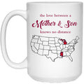 Michigan Mississippi The Love Between Mother And Son Mug - Mug Teezalo