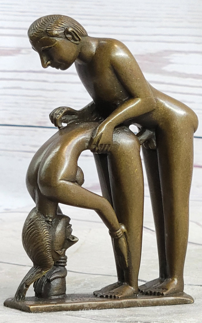 Miniature Bronze Erotic Art Couple Having Sex Figurine Figure Sculpture 4.5" x 3"