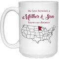 Minnesota Delaware The Love Between Mother And Son Mug - Mug Teezalo