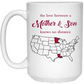 Minnesota Louisiana The Love Between Mother And Son Mug - Mug Teezalo