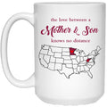 Minnesota West Virginia The Love Between Mother And Son Mug - Mug Teezalo
