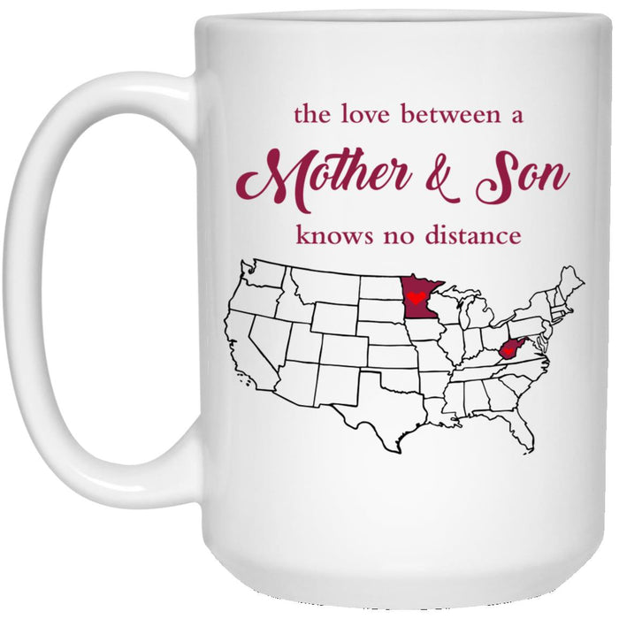 Minnesota West Virginia The Love Between Mother And Son Mug - Mug Teezalo