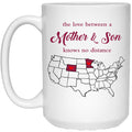 Minnesota Wyoming The Love Between Mother And Son Mug - Mug Teezalo