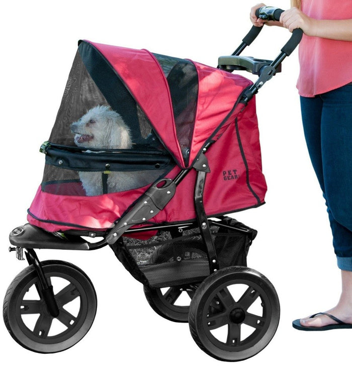 PET GEAR AT3 ALL TERRAIN NO ZIP DOG STROLLER - RED, STROLLERS - Bones Bizzness