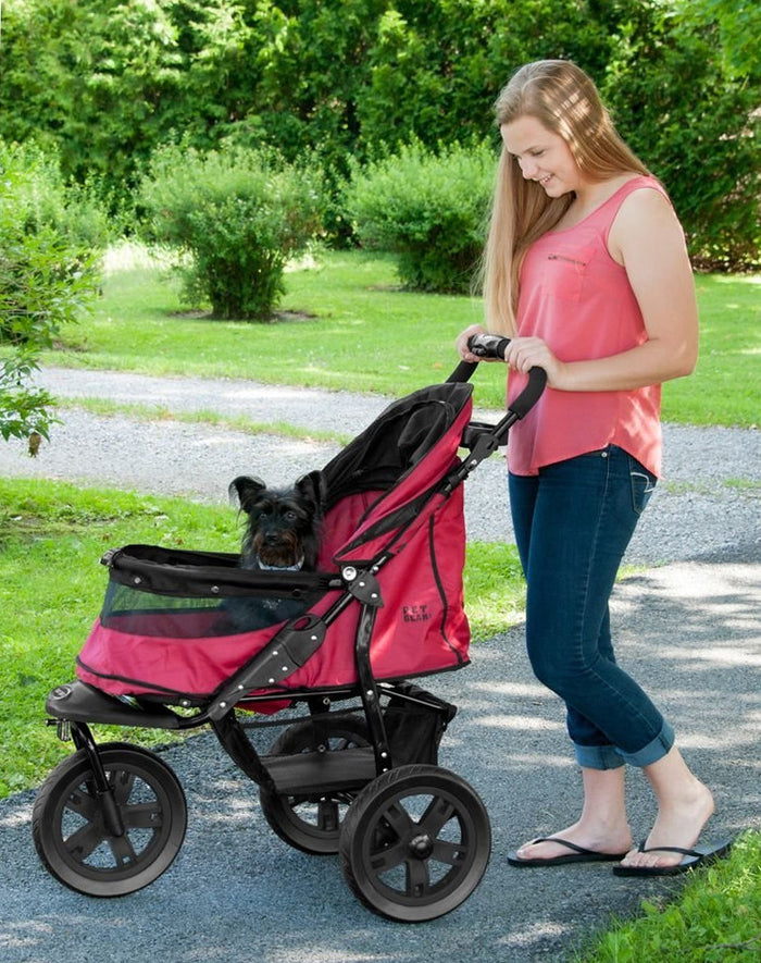 PET GEAR AT3 ALL TERRAIN NO ZIP DOG STROLLER - RED, STROLLERS - Bones Bizzness