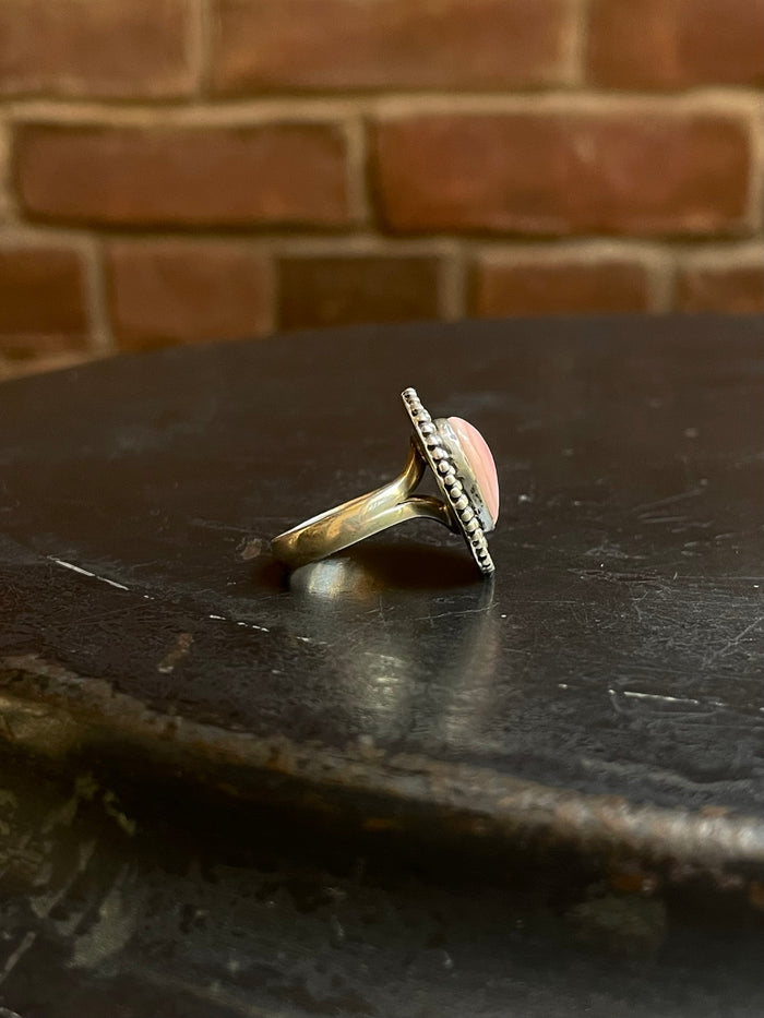Pink Conch Heart Ring Size 6 | Sterling Silver E898