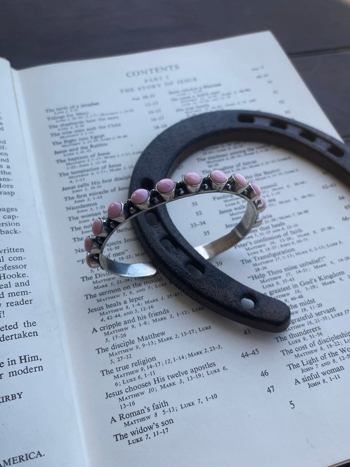 Pink Conch Row Cuff Bracelet | 925 Sterling Silver G747
