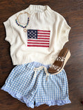 Preppy Gingham Shorts - Blue