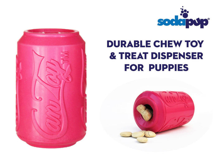 Puppy Can Toy Rubber Chew Toy for Teething Puppies | Treat Dispenser | USA Made