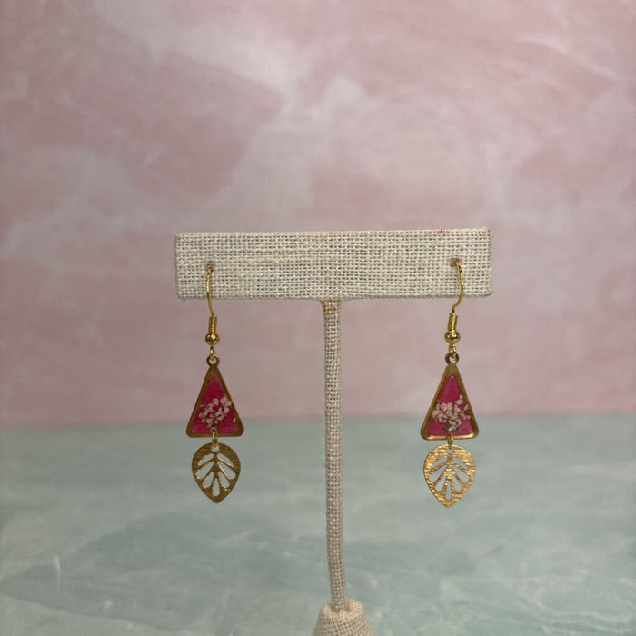Queen Annes Lace Triangle Earrings