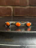 Spiny Oyster Cuff Bracelet | Three Stone Sterling Silver E695