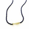 The Silver Wren - Necklace - Lucky Fish Beaded - Navy 16in - Findlay Rowe Designs