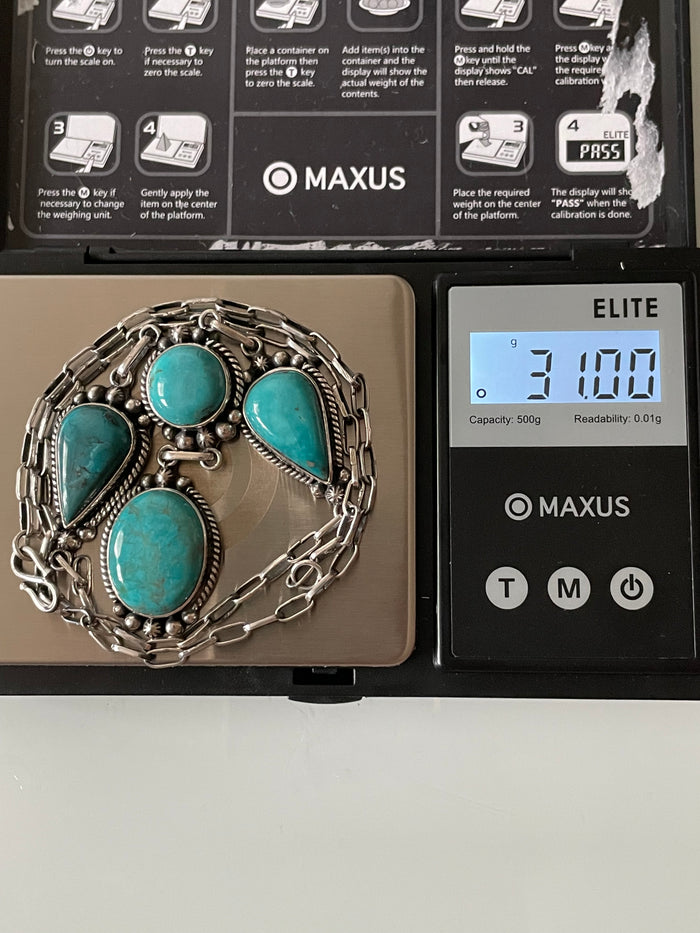 Turquoise Lariat Necklace | 925 Sterling Silver E617