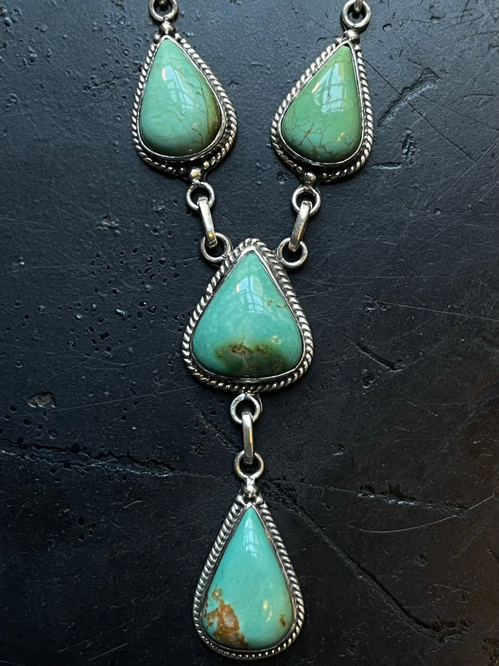 Turquoise Lariat Necklace | 925 Sterling Silver E634